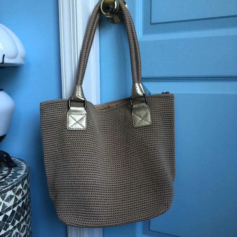 The Sak Tan Large Woven Tan Shoulder Bag